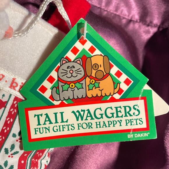 Tail Waggers Kitty Cat Stocking w Mouse Small Pet Christmas Dakin Vintage NEW - Picture 3 of 10